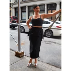 Rebdolls Women's Carter Nylon Drawstring Midi Bodycon Skirt -Women Sale Shop GUEST 020b25e9 9e28 4c28 97e3 7bad4c8b342a