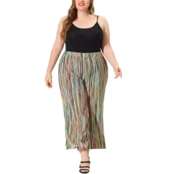Agnes Orinda Women's Plus Size Boho Palazzo Lounge Wide Leg Pants With Elastic Waist And Stripe -Women Sale Shop GUEST 0242a5d8 80bb 4fc5 9afe eb56d2548254