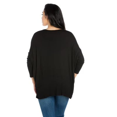 24seven Comfort Apparel Womens Oversized Long Sleeve Dolman Top 3 24seven Comfort Apparel Womens Oversized Long Sleeve Dolman Top - Image 2