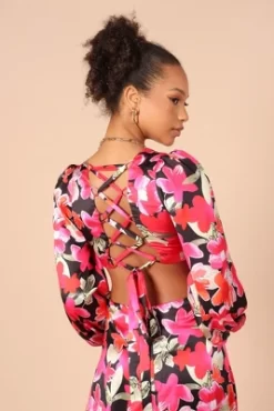 Petal And Pup Womens Teena Puff Sleeve Cutout Midi Dress -Women Sale Shop GUEST 037060fe a666 4cff 8196 bd8780ec0282