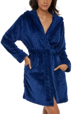 Women's Warm Soft Plush Fleece Bathrobe With Hood, Knee Length Hooded Robe, Chevrons -Women Sale Shop GUEST 0423610f 73b6 420c a239 3cd81ff0de7e