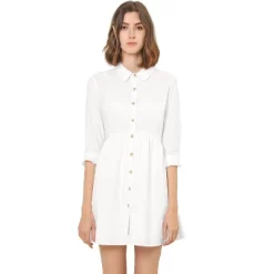 Allegra K Women's 3/4 Sleeve Button Front Flare Mini Shirt Dress -Women Sale Shop GUEST 04db0e08 a702 410f a12b caad672fbce5