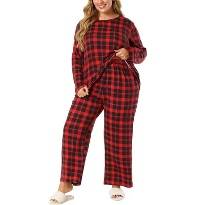 Agnes Orinda Women's Plus Size Nightgown Pajama Sets Buffalo Plaid Check Side Pocket Elastic Waist Relaxed Fit Sleepwear Pajamas 8 Agnes Orinda Women's Plus Size Nightgown Pajama Sets Buffalo Plaid Check Side Pocket Elastic Waist Relaxed Fit Sleepwear Pajamas - Image 6