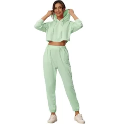 Cheibear Womens 2 Piece Outfits Sweatsuit Outfits Hooded Crop Sweatshirt And Jogger Tracksuit Set -Women Sale Shop GUEST 06eaa4a6 1f14 4e37 a54b f744d26ab1ec