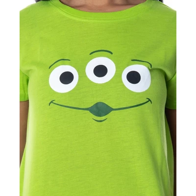 Disney Women's Toy Story Pizza Planet Aliens Shirt And Shorts Pajama Set Lime Green 4 Disney Women's Toy Story Pizza Planet Aliens Shirt And Shorts Pajama Set Lime Green - Image 2