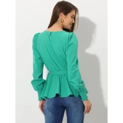 Allegra K Women's Dressy Belt Tie Waist Puff Long Sleeve Work Peplum Blouse 9 Allegra K Women's Dressy Belt Tie Waist Puff Long Sleeve Work Peplum Blouse -Women Sale Shop GUEST 0aa285f5 1d50 449e b3fc 22e0ff07bee7