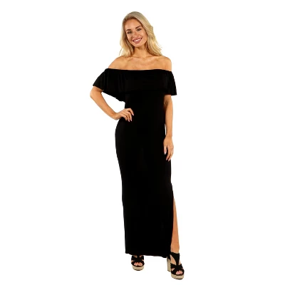 24seven Comfort Apparel Women's Off Shoulder Maxi Dress 6 24seven Comfort Apparel Women's Off Shoulder Maxi Dress - Image 4