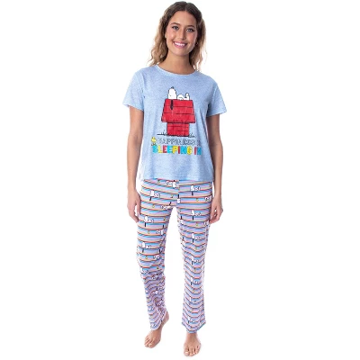Peanuts Women's Snoopy Happiness Is Sleeping In Shirt And Pant Sleepwear Set 6 Peanuts Women's Snoopy Happiness Is Sleeping In Shirt And Pant Sleepwear Set - Image 4