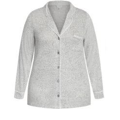 Women's Plus Size Hacci Button Top - Gray | AVENUE -Women Sale Shop GUEST 0c5f09cf 0cb7 4552 b18f f3a1a1156be4