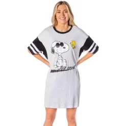 Peanuts Womens' Joe Cool Snoopy Woodstock Nightgown Pajama Shirt Dress Grey 9 Peanuts Womens' Joe Cool Snoopy Woodstock Nightgown Pajama Shirt Dress Grey -Women Sale Shop GUEST 0d961600 206d 4627 bfec f94d184975fa