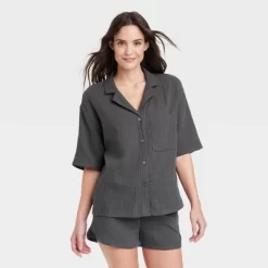 Women's 100% Cotton Gauze Short Sleeve Notch Collar Top - Stars Above™ 11 Women's 100% Cotton Gauze Short Sleeve Notch Collar Top - Stars Above™ -Women Sale Shop GUEST 12e60390 1835 4066 8de4 eea5f84a75a0