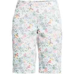 Lands' End Women's Plus Size Mid Rise Elastic Waist Pull On 12" Knockabout Chino Bermuda Shorts -Women Sale Shop GUEST 1650956c f279 498e b603 375a49a9abc9