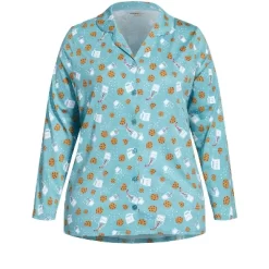 Women's Plus Size Button Through Sleep Top - Teal | AVENUE -Women Sale Shop GUEST 165f1124 4250 479b ac86 dd4c5a88b9ea