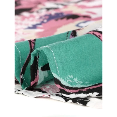 Agnes Orinda Women's Plus Size 3/4 Sleeves Self Tie Neck Floral Blouse 7 Agnes Orinda Women's Plus Size 3/4 Sleeves Self Tie Neck Floral Blouse - Image 5