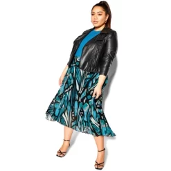 Women's Plus Size Sabrina Print Skirt - Teal | CITY CHIC -Women Sale Shop GUEST 196e6a72 b973 457e babb bb1472aac495