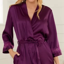 Womens Short Satin Lace Trim Robe, Silk Like Loungewear -Women Sale Shop GUEST 19be0720 59b9 40ed a8a4 53f850f17d3a