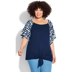 Women's Plus Size Gemma Tie Front Top - Sierra Spot | EVANS -Women Sale Shop GUEST 1a69298b e97f 4022 b578 cc0fc5add532