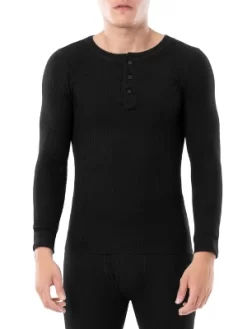 Fruit Of The Loom Mens Waffle Henley Top 2-Pack, S-5XL