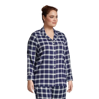 Lands' End Women's Long Sleeve Print Flannel Pajama Top 4 Lands' End Women's Long Sleeve Print Flannel Pajama Top - Image 2