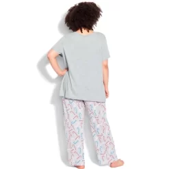 Women's Plus Size Stick Together Sleep Set - Gray | AVENUE -Women Sale Shop GUEST 1fe52e92 6241 46b4 acd3 735978fabad4