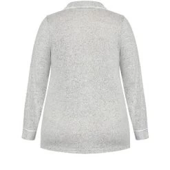 Women's Plus Size Hacci Button Top - Gray | AVENUE -Women Sale Shop GUEST 2297946e 6bf2 4400 be5e 9fbef4f86fc0