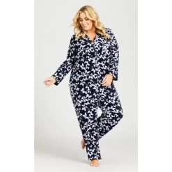 Women's Plus Size Butterfly Button Fleece Sleep Top - Navy | AVENUE 7 Women's Plus Size Butterfly Button Fleece Sleep Top - Navy | AVENUE -Women Sale Shop GUEST 22bb3265 7fce 4fed 821e 53c92147cbc2