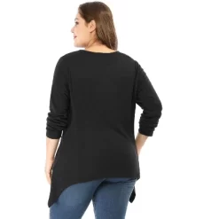 Agnes Orinda Womens Plus Size Tunic Tops Criss Cross V Neck Long Sleeve T Shirt Casual Tops -Women Sale Shop GUEST 22f5f6d6 69eb 4c32 a09a c3367a217a82