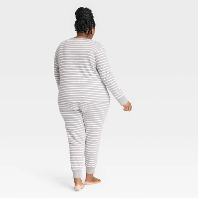 Women's Striped 100% Cotton Matching Family Pajama Set - Gray 3 Women's Striped 100% Cotton Matching Family Pajama Set - Gray
