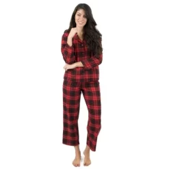 Leveret Womens Two Piece Flannel Christmas Pajamas