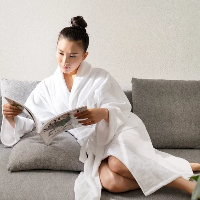 Alpine Swiss Blair Womens Cotton Terry Cloth Bathrobe Shawl Collar Velour Spa Robe 4 Alpine Swiss Blair Womens Cotton Terry Cloth Bathrobe Shawl Collar Velour Spa Robe - Image 2