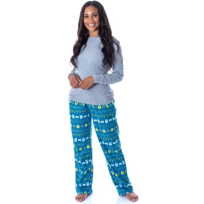 Disney Womens' Monsters Inc Sulley And Mike Ugly Sweater Pajama Pants Turquoise 3 Disney Womens' Monsters Inc Sulley And Mike Ugly Sweater Pajama Pants Turquoise