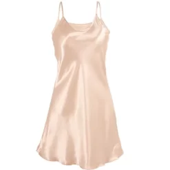 Allegra K Women Satin Plus Size Lotus Leaf Hem Basic Braces Skirt Dress Full Slip Camisole