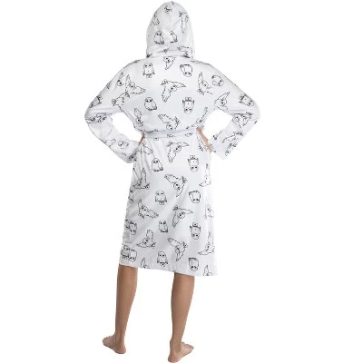 Harry Potter Womens Hedwig Owl Soft Minky Plush Robe 5 Harry Potter Womens Hedwig Owl Soft Minky Plush Robe - Image 3