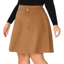 Agnes Orinda Women's Plus Size Corduroy Button Decor Elastic Waist A-Line Skirts -Women Sale Shop GUEST 2d07adec 1463 4dd9 b238 b3d48d76ff26
