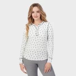 Warm Essentials By Cuddl Duds Women's Waffle Long Sleeve Henley Pajama Top -Women Sale Shop GUEST 2e690863 86cb 4de3 ba0e 935de2b86bde