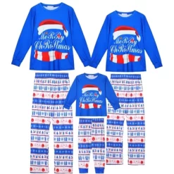 Cheibear Christmas Cute Letters Print Long Sleeve Tee With Pants Loungewear Family Pajama Sets Blue -Women Sale Shop GUEST 2fb48a5c 791e 47a6 8cda f482e1f20d2c