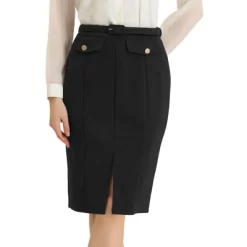 Allegra K Women's Belted Split Hem Knee Length Work Business Pencil Skirt 11 Allegra K Women's Belted Split Hem Knee Length Work Business Pencil Skirt -Women Sale Shop GUEST 307cd615 a8da 4f2f 9e8c ef7684e77ff1