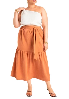ELOQUII Women’s Plus Size Wrap Waist Maxi Skirt 3 ELOQUII Women’s Plus Size Wrap Waist Maxi Skirt