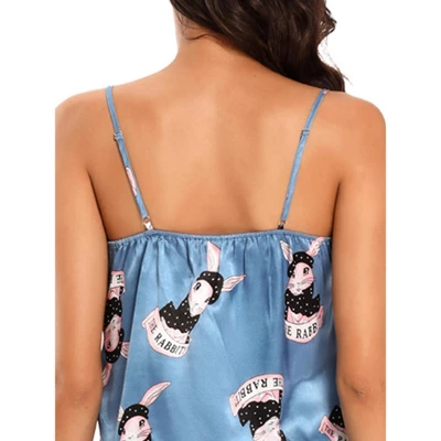 Cheibear Womens Sleeveless Cami Shirt Cartoon Lounge Set Nightwear Sleepwear Pajama Sets 5 Cheibear Womens Sleeveless Cami Shirt Cartoon Lounge Set Nightwear Sleepwear Pajama Sets - Image 3