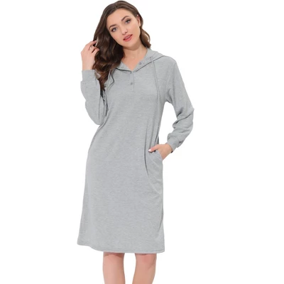 Cheibear Womens Sleepwear Pajama Dress With Pockets Lounge Nightshirt Hoodies Nightgown 8 Cheibear Womens Sleepwear Pajama Dress With Pockets Lounge Nightshirt Hoodies Nightgown - Image 6