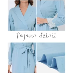 Cheibear Womens Robe Knit Lace Trim Lounge Sleepwear Long Sleeve Bathrobe -Women Sale Shop GUEST 3657adaf 17b2 4356 9b76 2f66e868b952