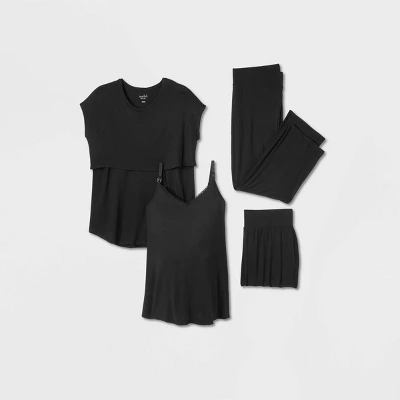 4pk Nursing Bundle Maternity Pajama Set - Isabel Maternity By Ingrid & Isabel™ Black 8 4pk Nursing Bundle Maternity Pajama Set - Isabel Maternity By Ingrid & Isabel™ Black - Image 6