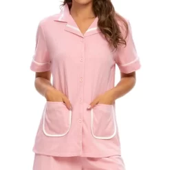 Cheibear Womens SleepwearButton Up Shirt With Shorts Loungewear Pajama Set -Women Sale Shop GUEST 37dc6cf7 799d 4b13 b510 274707f30e46
