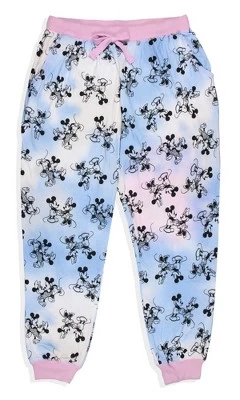 Disney Womens' Minnie And Mickey Mouse Hand In Hand Tie Dye Pajama Pants