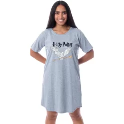 Harry Potter Womens' Wizarding World Broomstick Nightgown Pajama Shirt Grey -Women Sale Shop GUEST 3c9c3c0a 3630 458f 9755 dd7a7680c513