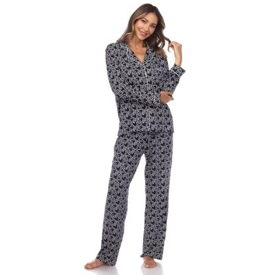 Women's Long Sleeve Heart Print Pajama Set - White Mark 9 Women's Long Sleeve Heart Print Pajama Set - White Mark - Image 7