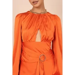 Petal And Pup Womens Sanderson Long Sleeve Wrap Maxi Dress