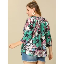 Agnes Orinda Women's Plus Size 3/4 Sleeves Self Tie Neck Floral Blouse 13 Agnes Orinda Women's Plus Size 3/4 Sleeves Self Tie Neck Floral Blouse -Women Sale Shop GUEST 408f13ea 361b 4f1b 8953 701c33523249
