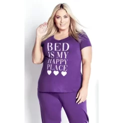 Women's Plus Size Happy Place Top - Purple | AVENUE -Women Sale Shop GUEST 417e52a7 a36c 4977 a1da b87fefb22ae7