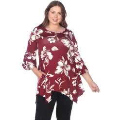 Women's Plus Size Floral Printed Blanche Tunic Top With Pockets - White Mark -Women Sale Shop GUEST 41bac481 6809 4ace a3b0 fb175abafc16